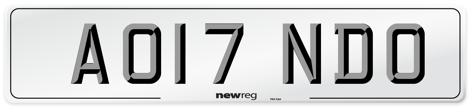AO17 NDO Number Plate from New Reg